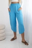 Trousers with wide leg and pockets turquoise