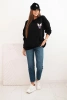 Women's oversized cotton sweatshirt with colorful wings on the back black