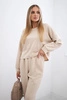 Viscose set Amour sweatshirt + pants dark beige