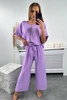 Bluse und Hose Set hell lila