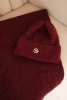 Ladies' set with a hat and a scarf made of soft knit burgundy