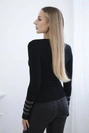 Strickbluse mit Zirkonia-Motiv schwarz