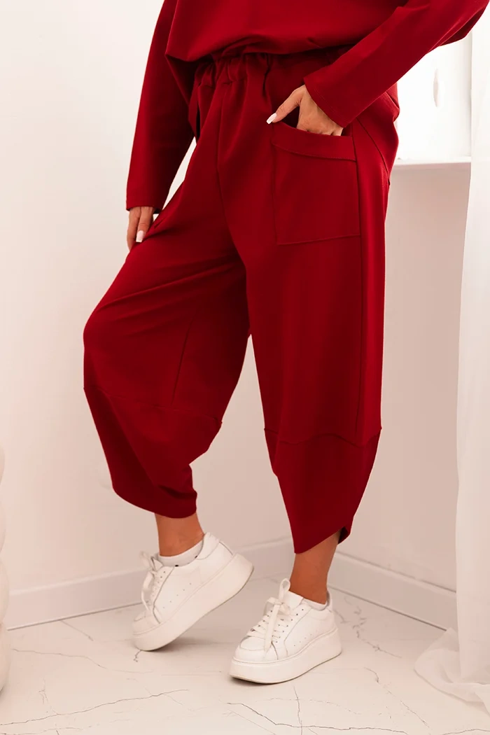 Komplet Punto Milano Winter bluza + spodnie bordowy