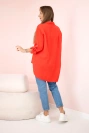 Bavlněná mušelínová košile oversize červený