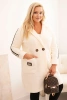Plus Size women's coat made of faux shearling with pockets ecru