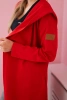 Long cardigan with hood red