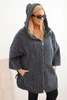 Damenmantel Plus Size mit Kapuze und Reißverschluss graufarben
