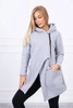 Insulated sweatshirt with an asymmetrical zipper gray