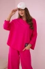 Baumwoll-Sweatshirt-Hosen-Set Fuchsia