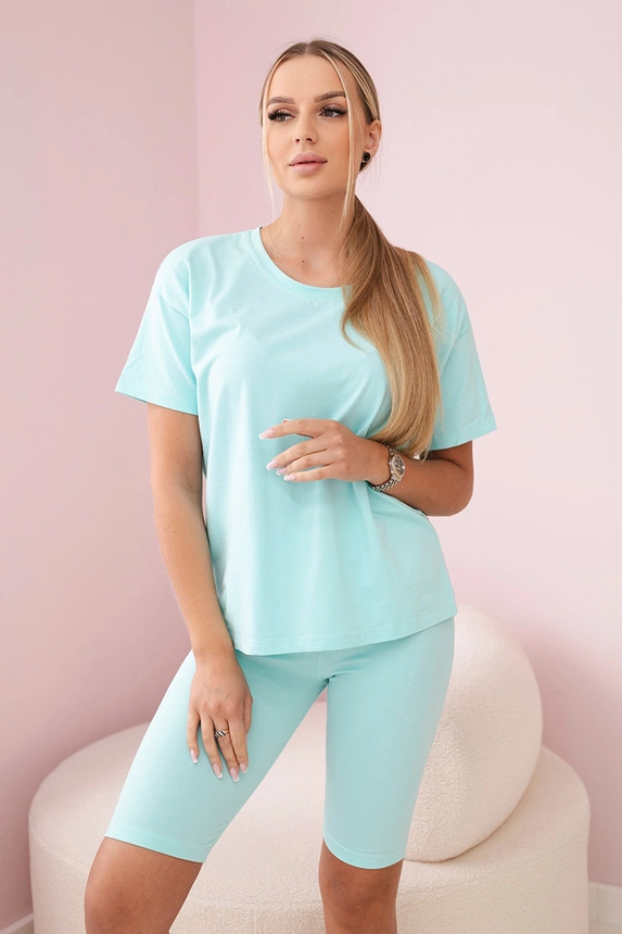 Mintfarbenes Top+Leggings-Set