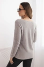 Sweter damski z miękkiej dzianiny z okrągłym dekoltem ciemno miętowy
