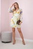 Airy dress with a floral motif yellow