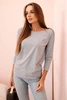 Women's blouse with a boat neckline grey