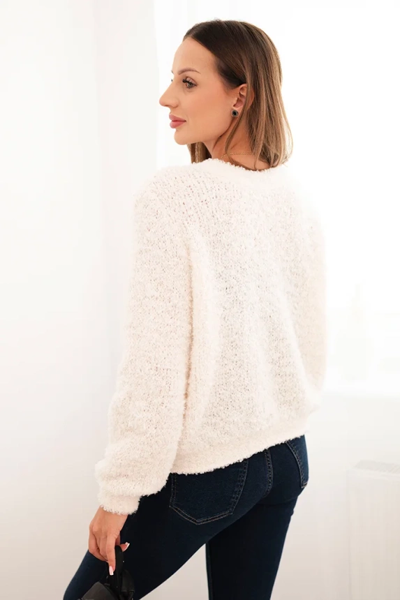 Women's sweater made of soft mohair ecru