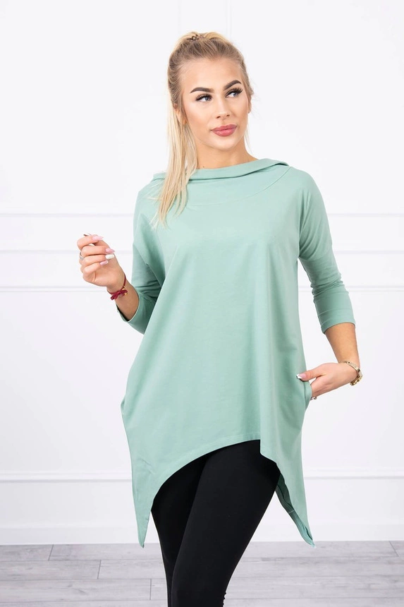 Dunkles mintfarbenes Sweatshirt mit Flügeln