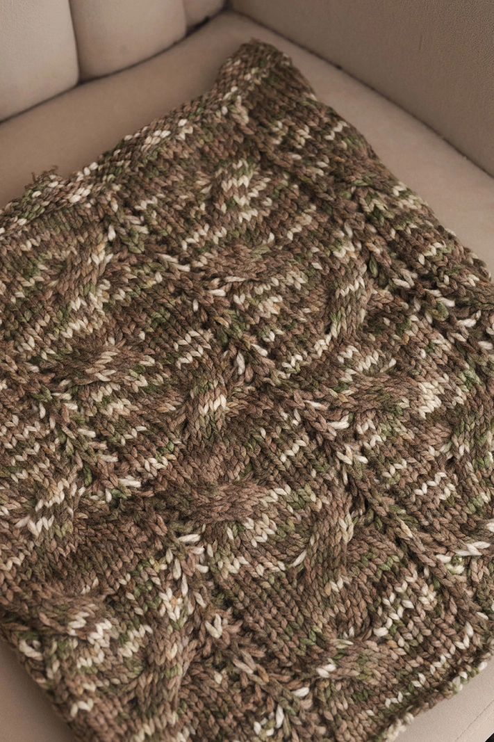 Damen Schal weich winterlich KN25 khaki+fango