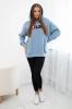 Insulated cotton sweatshirt with a hood Love blue