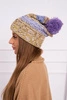 Cap with fleece Pola K267 purple+yellow