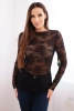 Women's lace blouse with long sleeves black