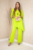 Set of blouse + pants with pendant neon green