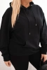 Women's Plus Size looped sweatshirt with a hood and kangaroo pocket black