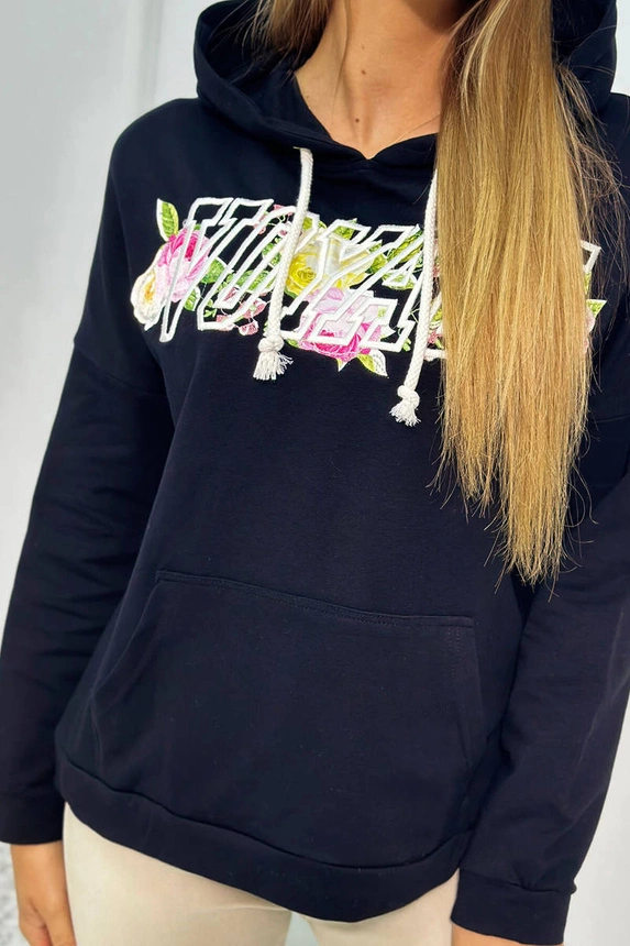 Sweatshirt mit Voyage-Aufschrift schwarz