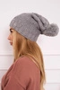 Čapica s fleece Karolina K243 sivá