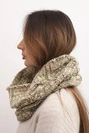 Damen Schal aus weicher Wolle Winter KN25 dunkel mint+mokka