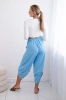 Trousers with wide leg and pockets blue