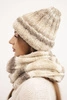 Women's winter set with mohair hat and scarf K501 beige