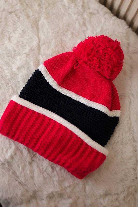 Women's cap Kinga K297 pink neon + navy blue