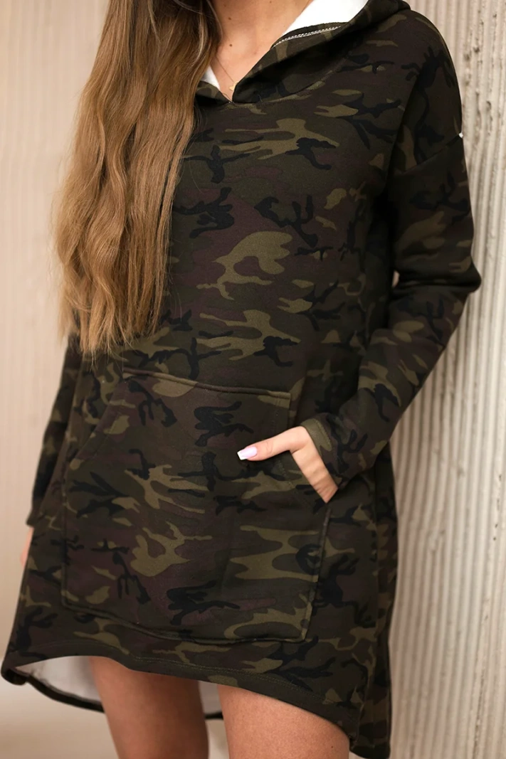 Moro khaki+zelené šaty