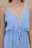 Short jumpsuit with decorative lace blue
