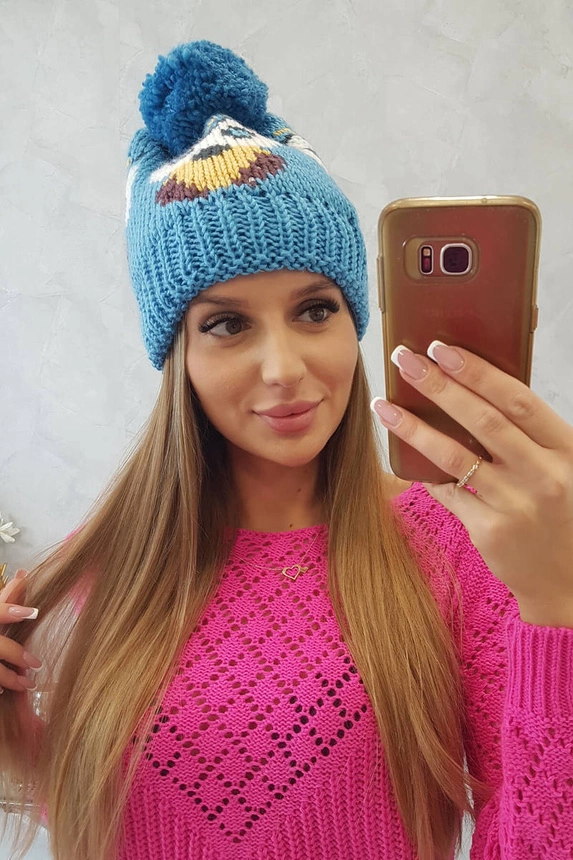 Dámská čepice Owl K340 tyrkysová