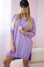 Kapuzenkleid mit längerem Rücken lila