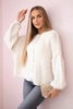 Wool sweater with decorative buttons light beige