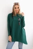 Oversize sweatshirt with asymmetrical sides dark green