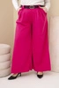 Dámske nohavice Plus Size viskózové so širokým nohavicom a pásom fuchsia