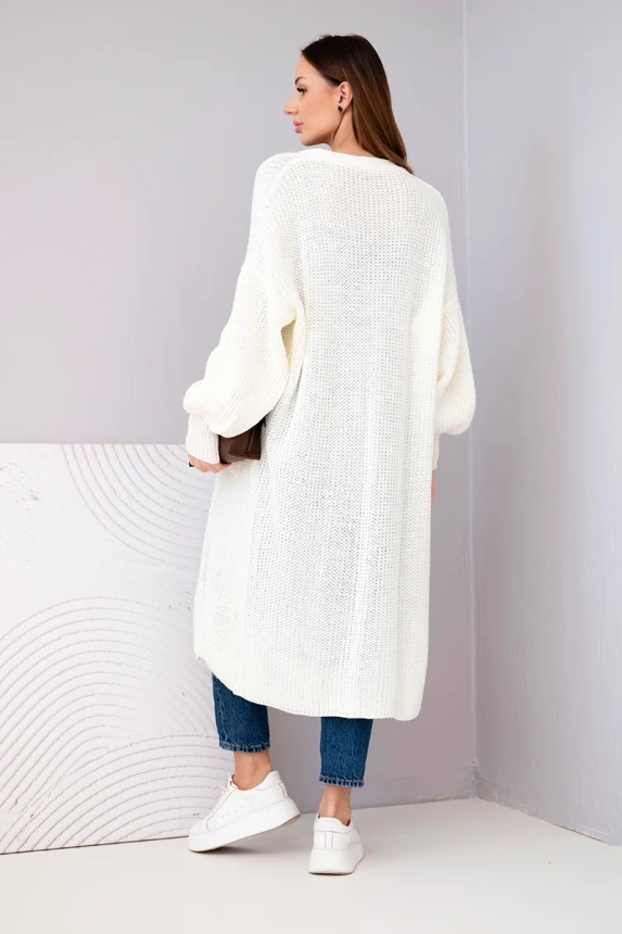 Sweater long cardigan ecru