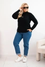 Women's Plus Size Viscose Sweater with Turtleneck black
