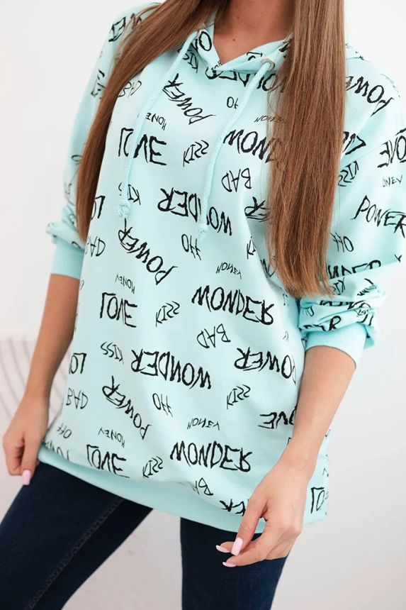 Sweatshirt with inscriptions mint