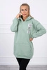 Hooded sweatshirt with patches dark mint