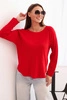 Women's sweater made of viscose with long sleeves and a round neckline red