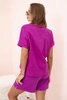 Punto-Set für Damen mit kurzen Ärmeln und Shorts dunkelviolett