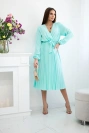 Dress tied with a pleated hem light mint