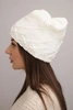 Women's winter hat with decorative braid and classic style K372 white