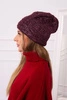 Cap with fleece Edyta K298 dark purple