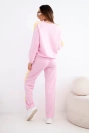 Women's Masełko tracksuit set with side stripes and a loose sweatshirt candy pink