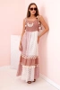 Women's boho dress with straps camel