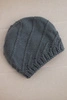 Women's winter hat with decorative knit K403 dark gray